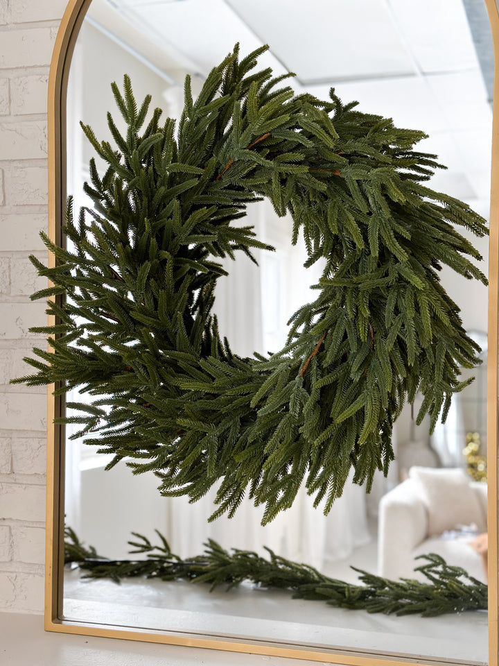 Real Touch Faux Norfolk Pine Wreath