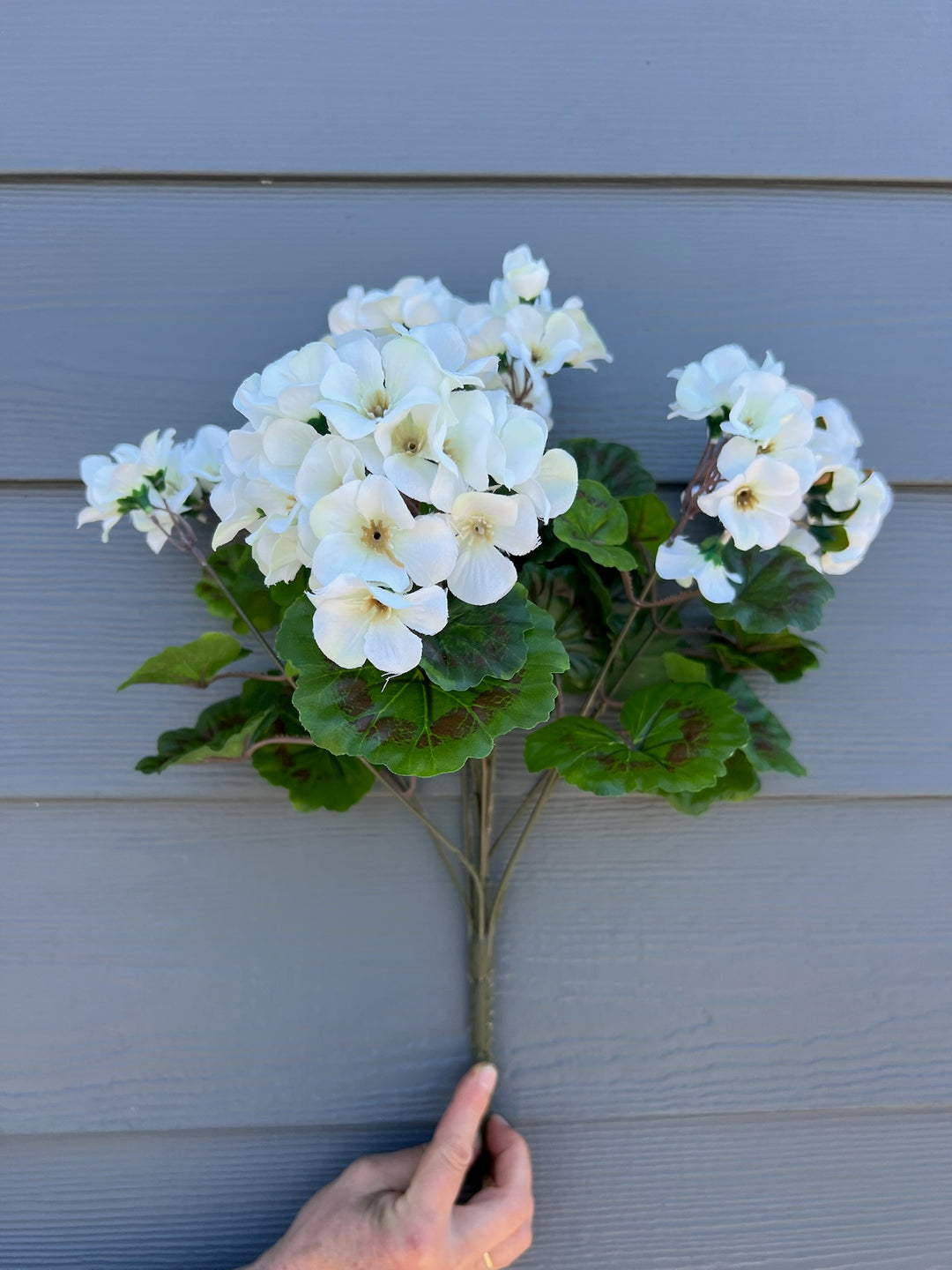 Faux/Artificial White Geranium Bush