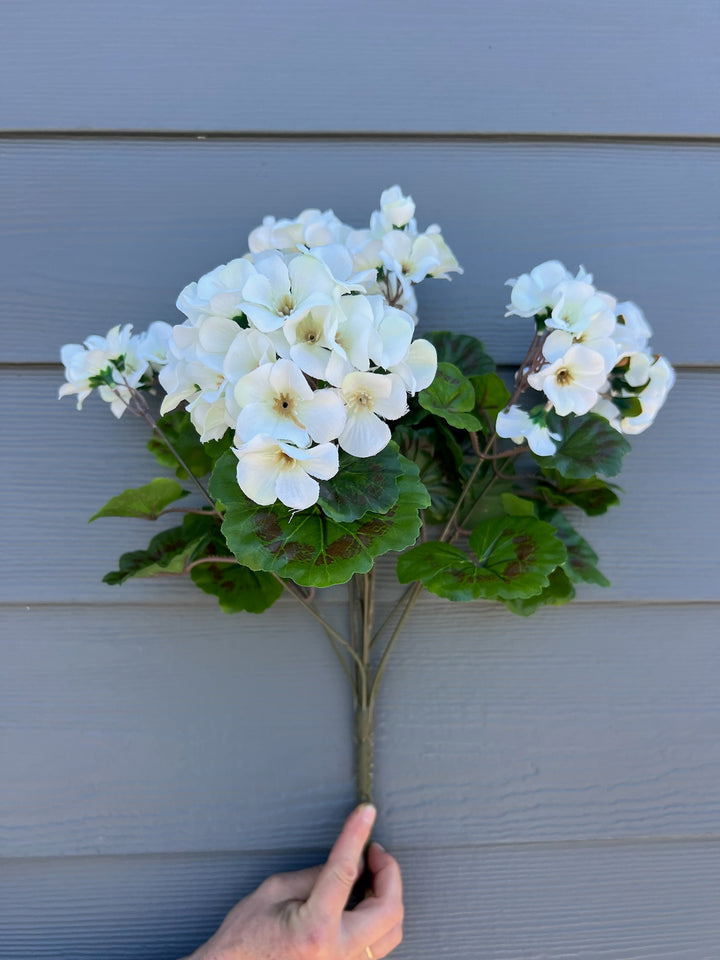 Faux/Artificial White Geranium Bush