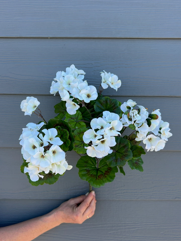 Faux/Artificial White Geranium Bush