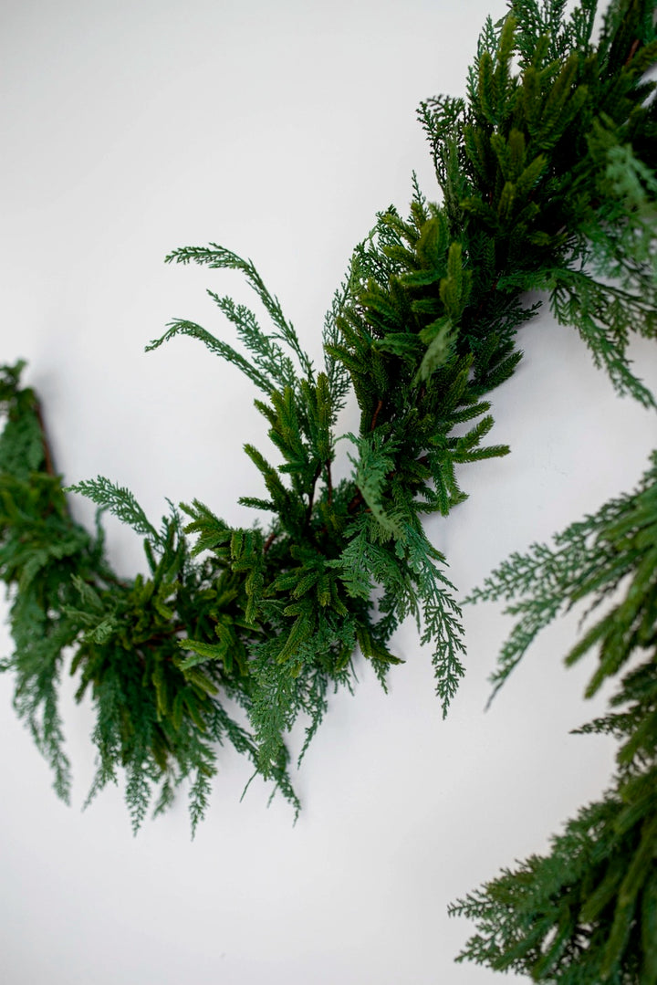 Real-Touch Faux Cypress Norfolk Mixed Garland - 8ft