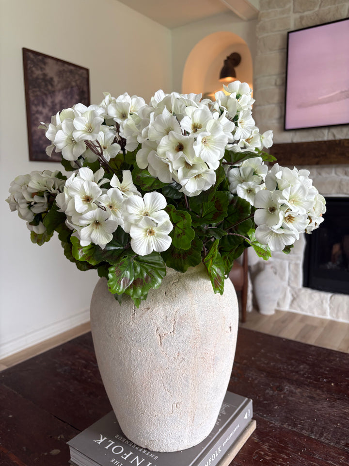 Faux/Artificial White Geranium Bush