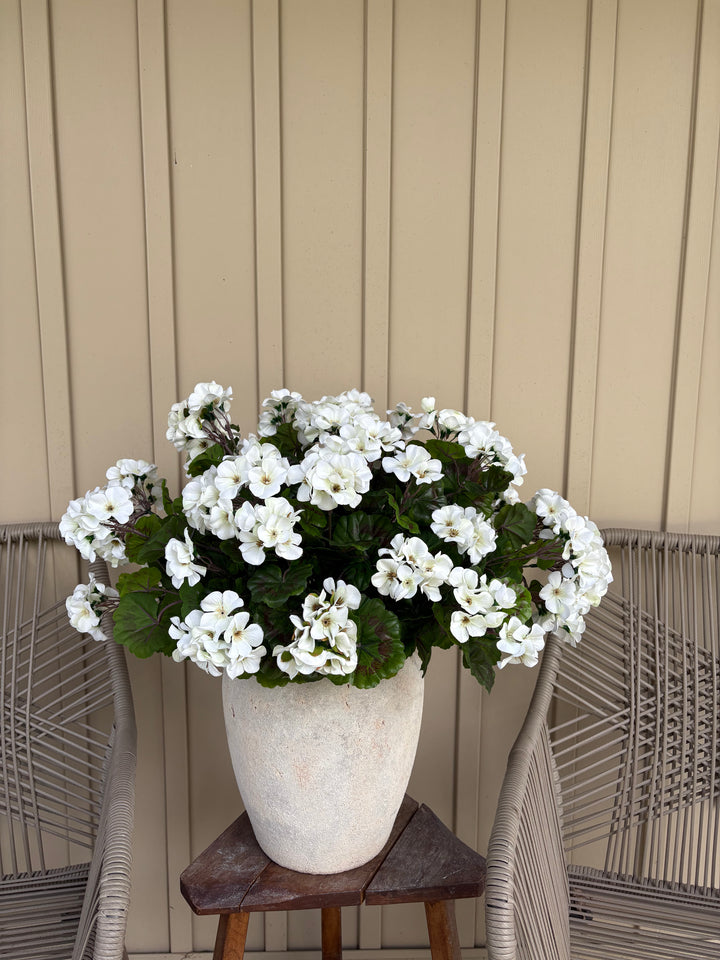 Faux/Artificial White Geranium Bush