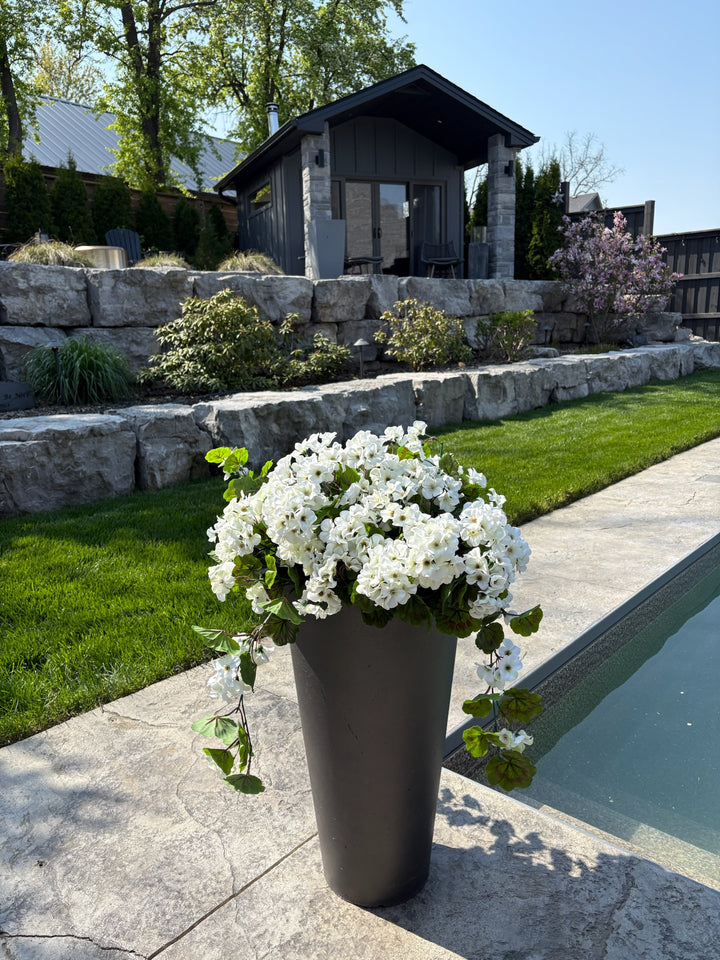 Faux/Artificial White Geranium Bush