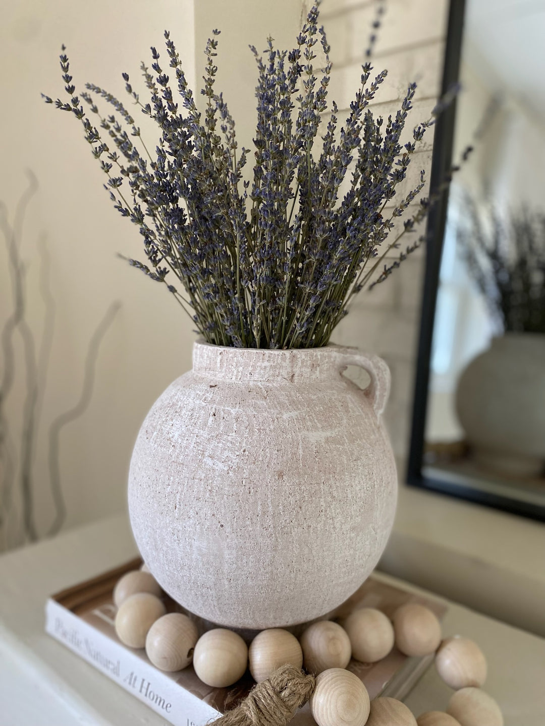 Distressed White Textured Terracotta Vase