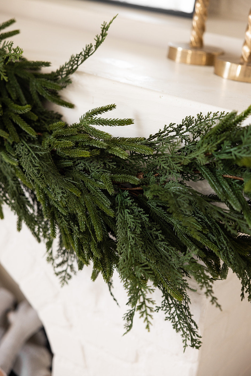 Real-Touch Faux Cypress Norfolk Mixed Garland - 8ft