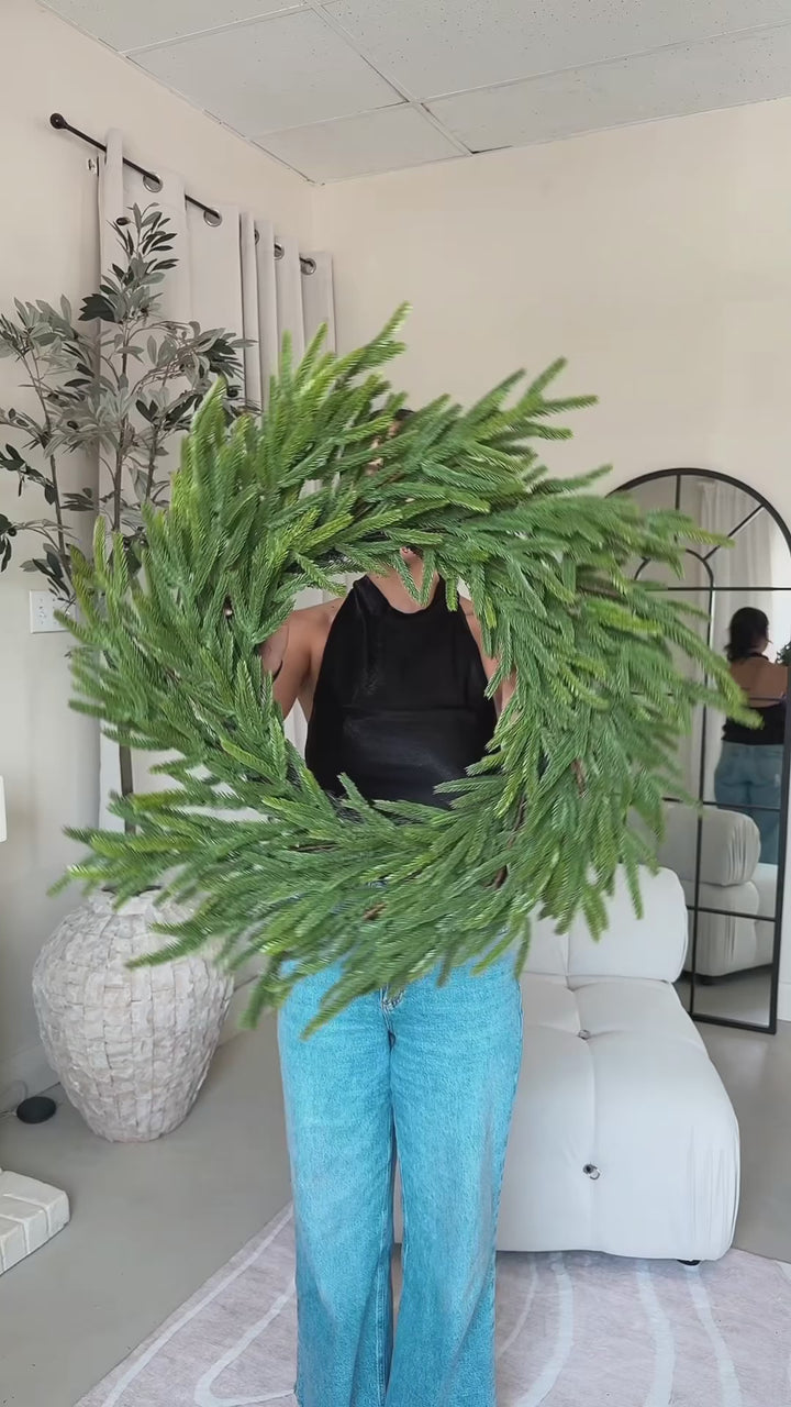 Real Touch Faux Norfolk Pine Wreath