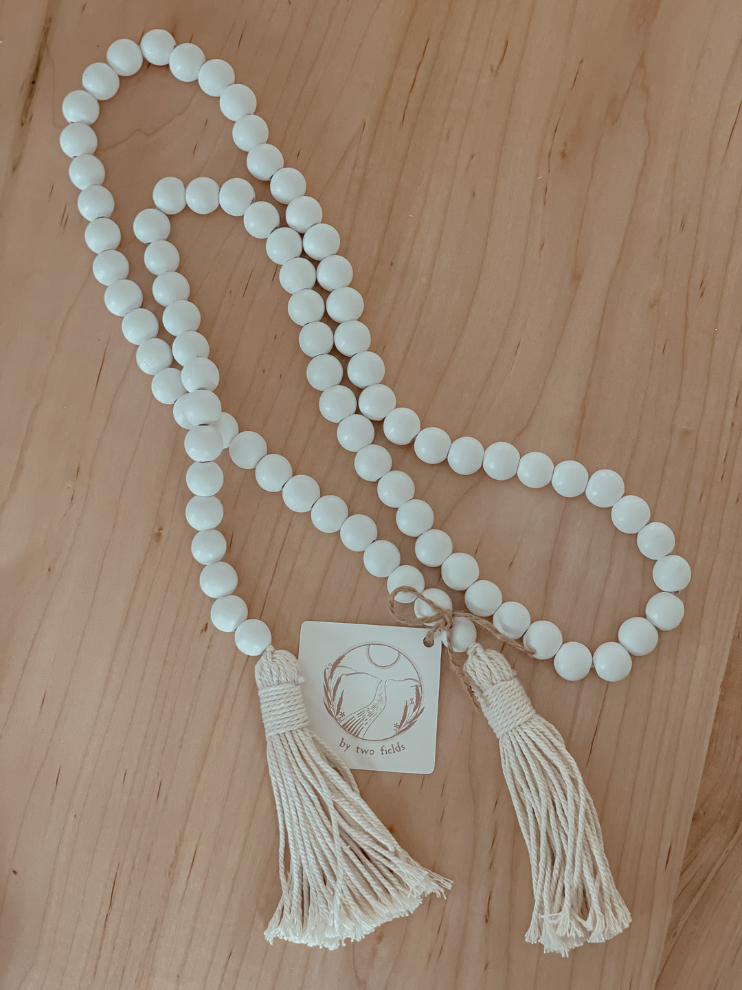 White Wood Bead Garland