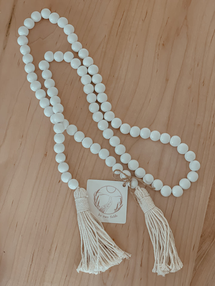 White Wood Bead Garland