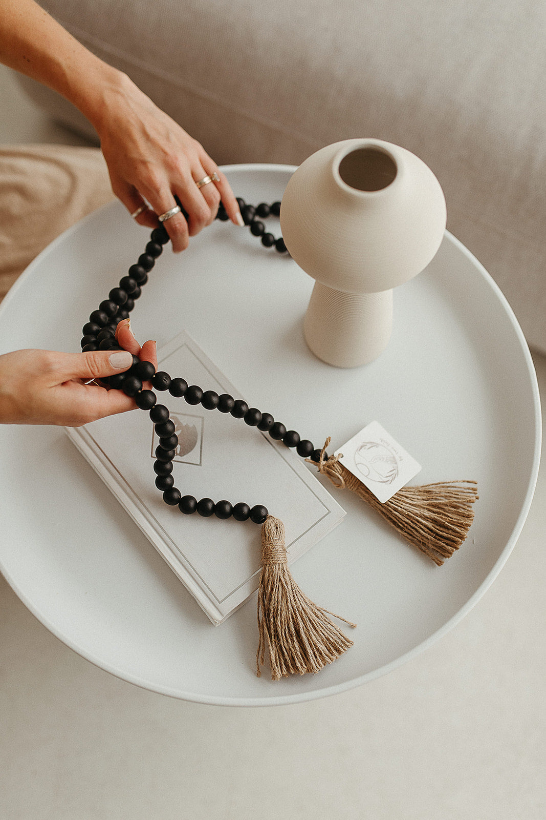 Black Wood Bead Garland