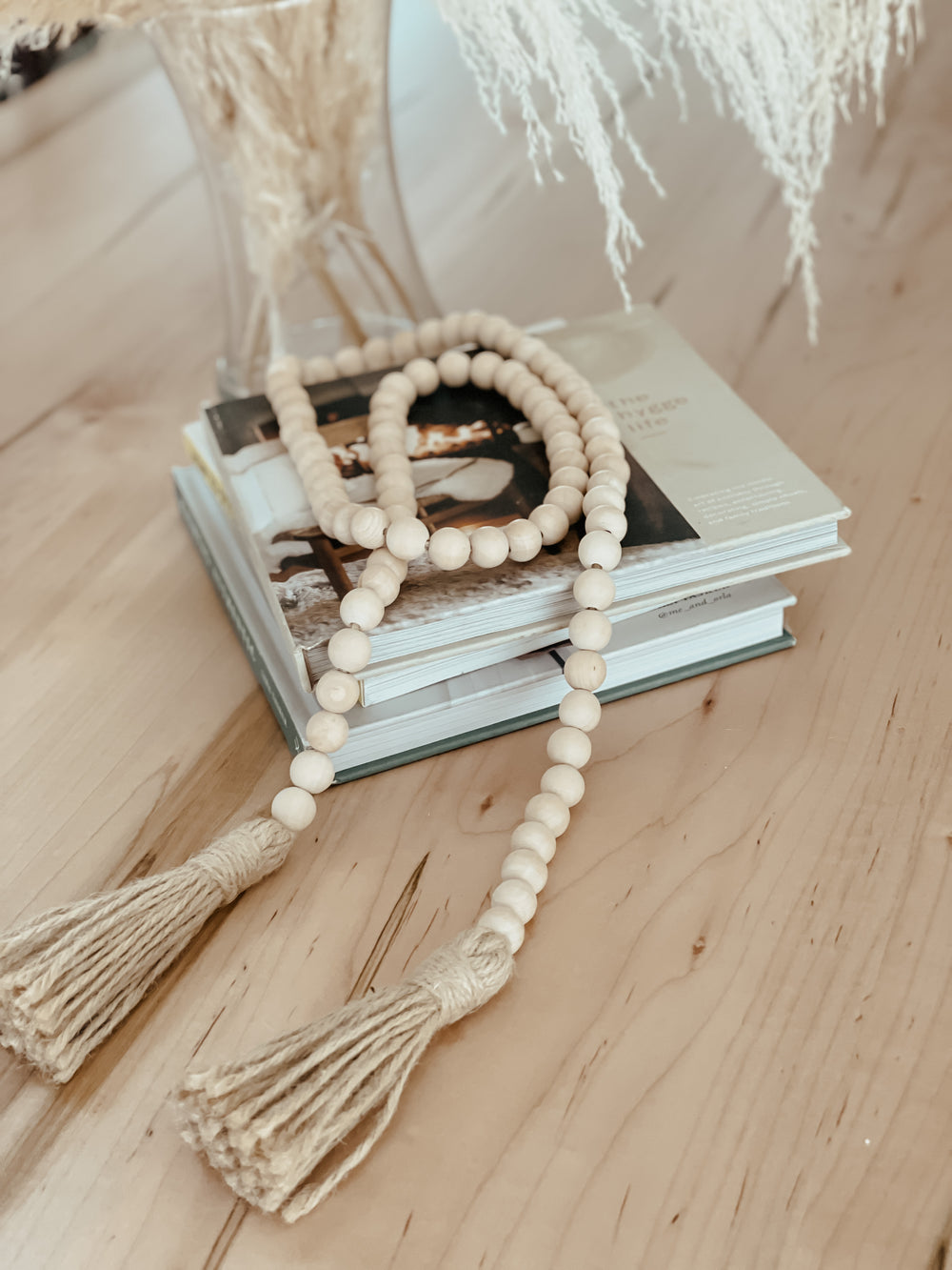 Boho natural wood beads for By Two Fields