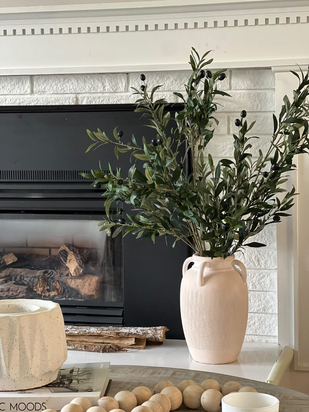 Faux Olive Stem Branches for Large Vases: How to Style Them