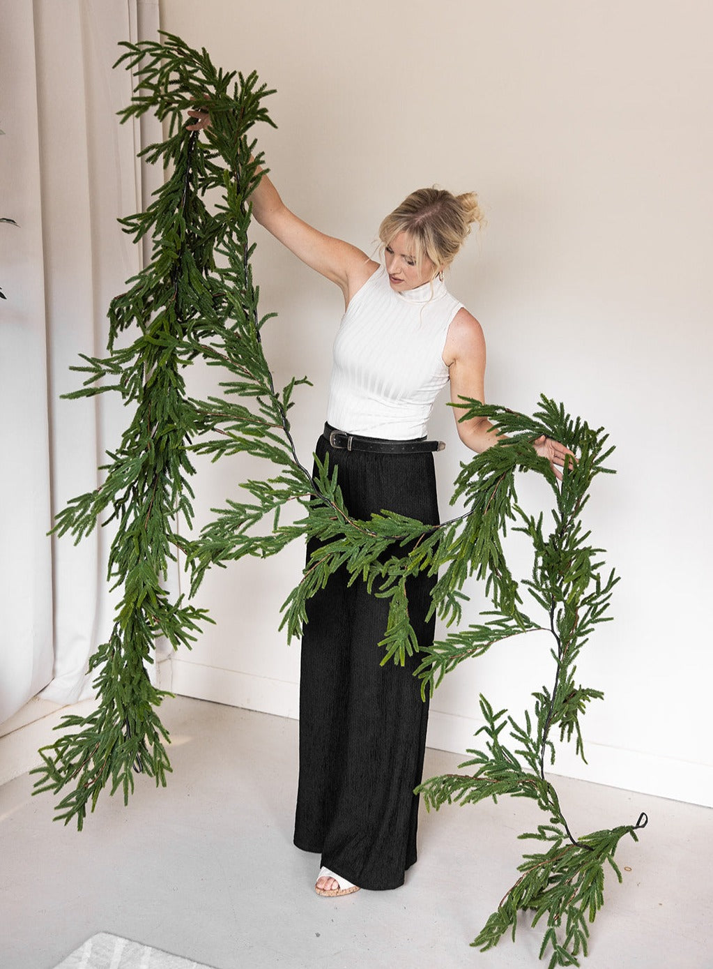 Styling Norfolk Pine Garland: Mantles, Staircases & More