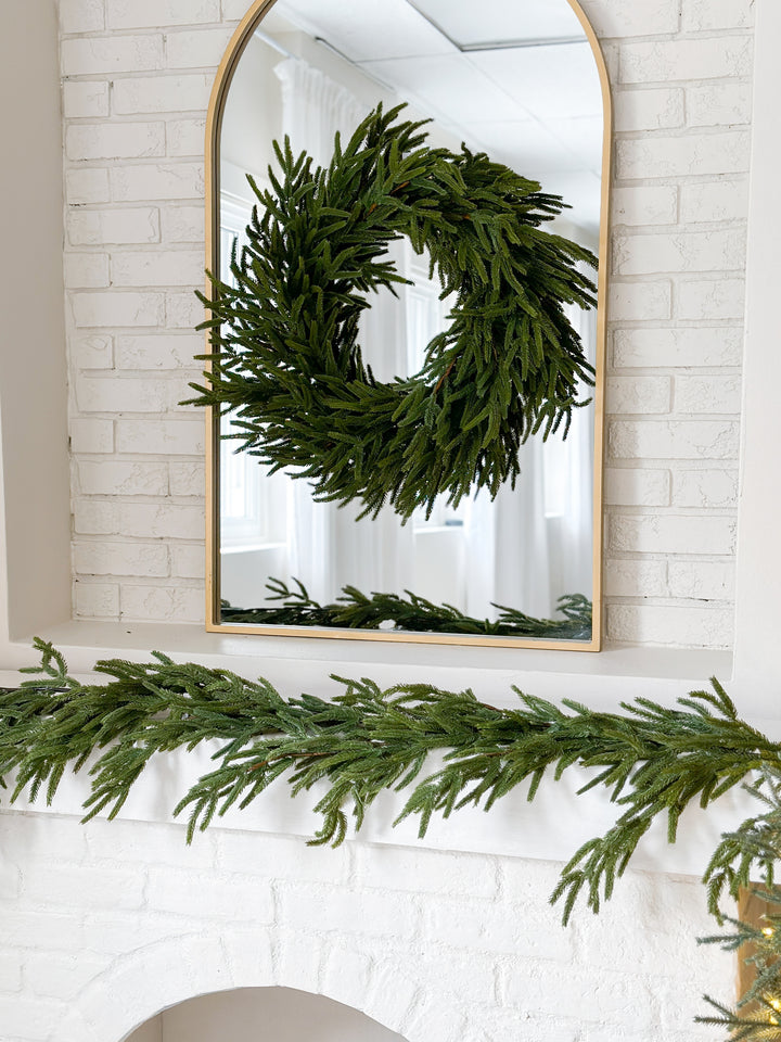 Real Touch Faux Norfolk Pine Wreath- PRE-ORDER