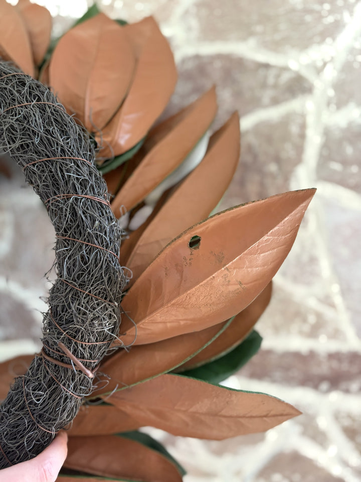 Imperfect Faux/Artificial Magnolia Wreath