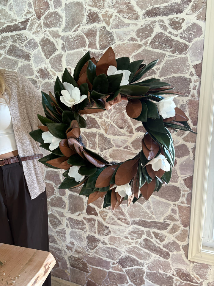 Imperfect Faux/Artificial Magnolia Wreath