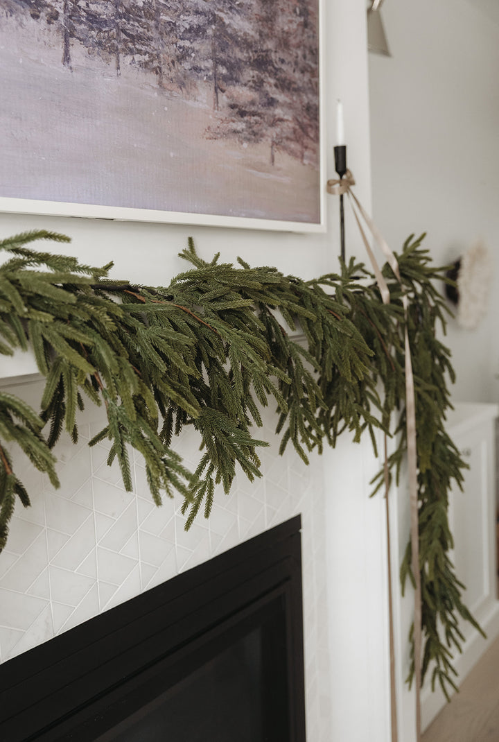 Real Touch Faux Norfolk Garland- 8Ft