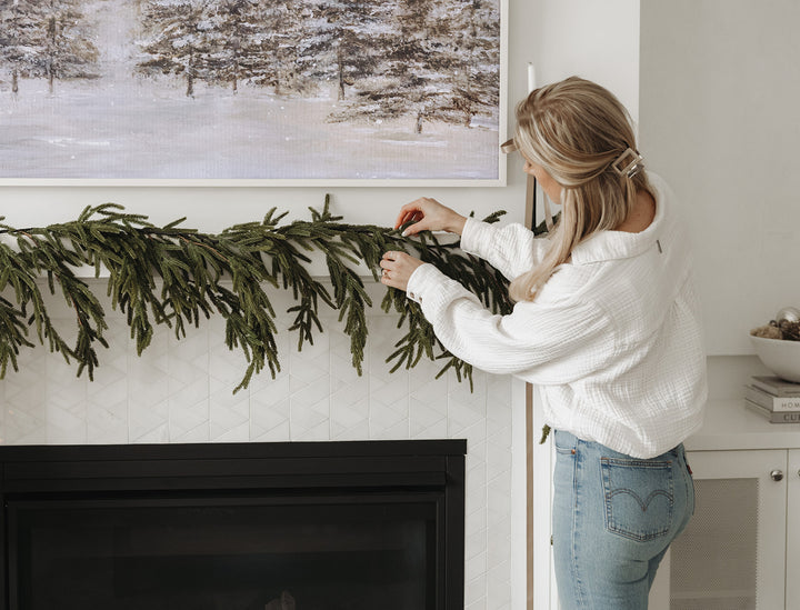 Real Touch Faux Norfolk Garland- 8Ft