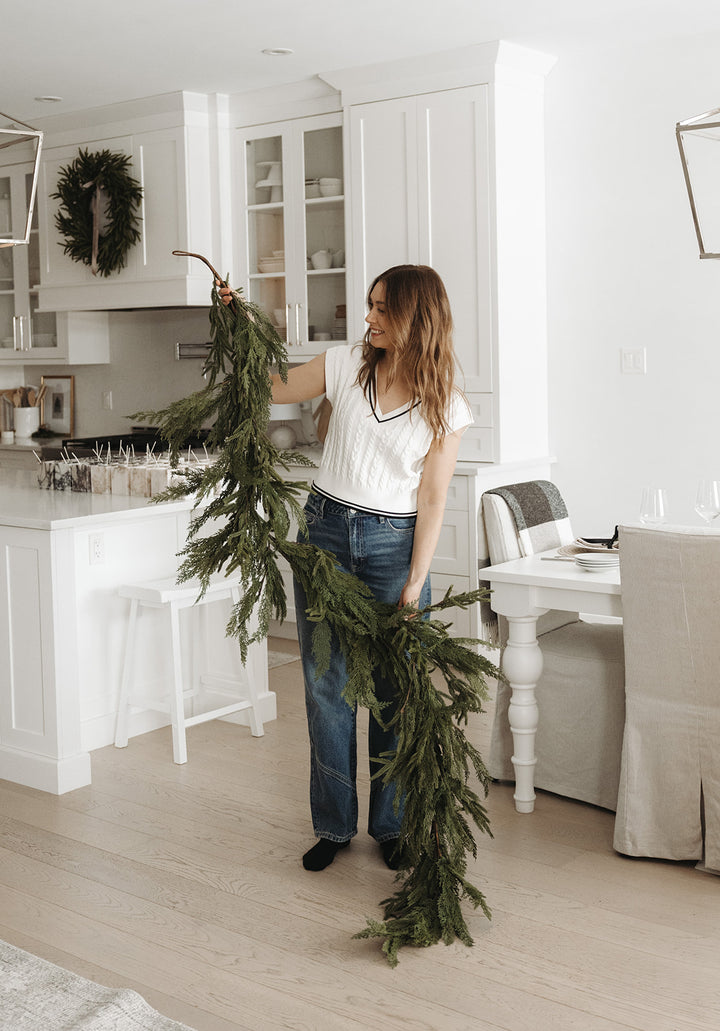 Real-Touch Faux Cypress Norfolk Mixed Garland - 8ft