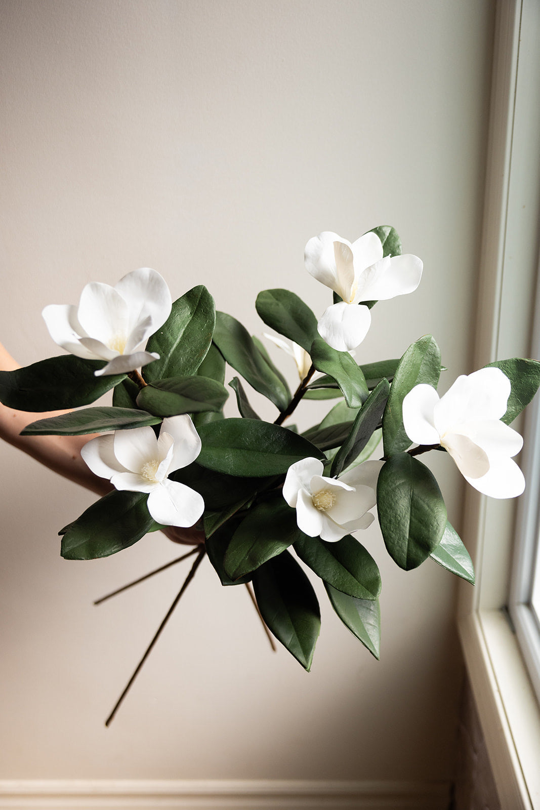 Bundle of 6 Perfectly Imperfect Faux Magnolia Stems