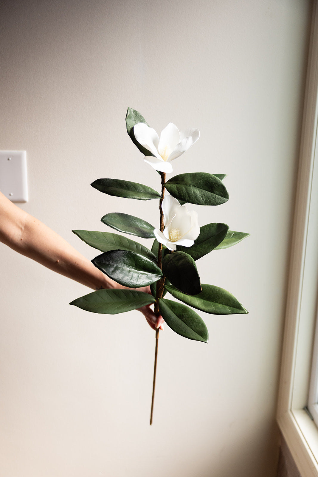 Bundle of 6 Perfectly Imperfect Faux Magnolia Stems