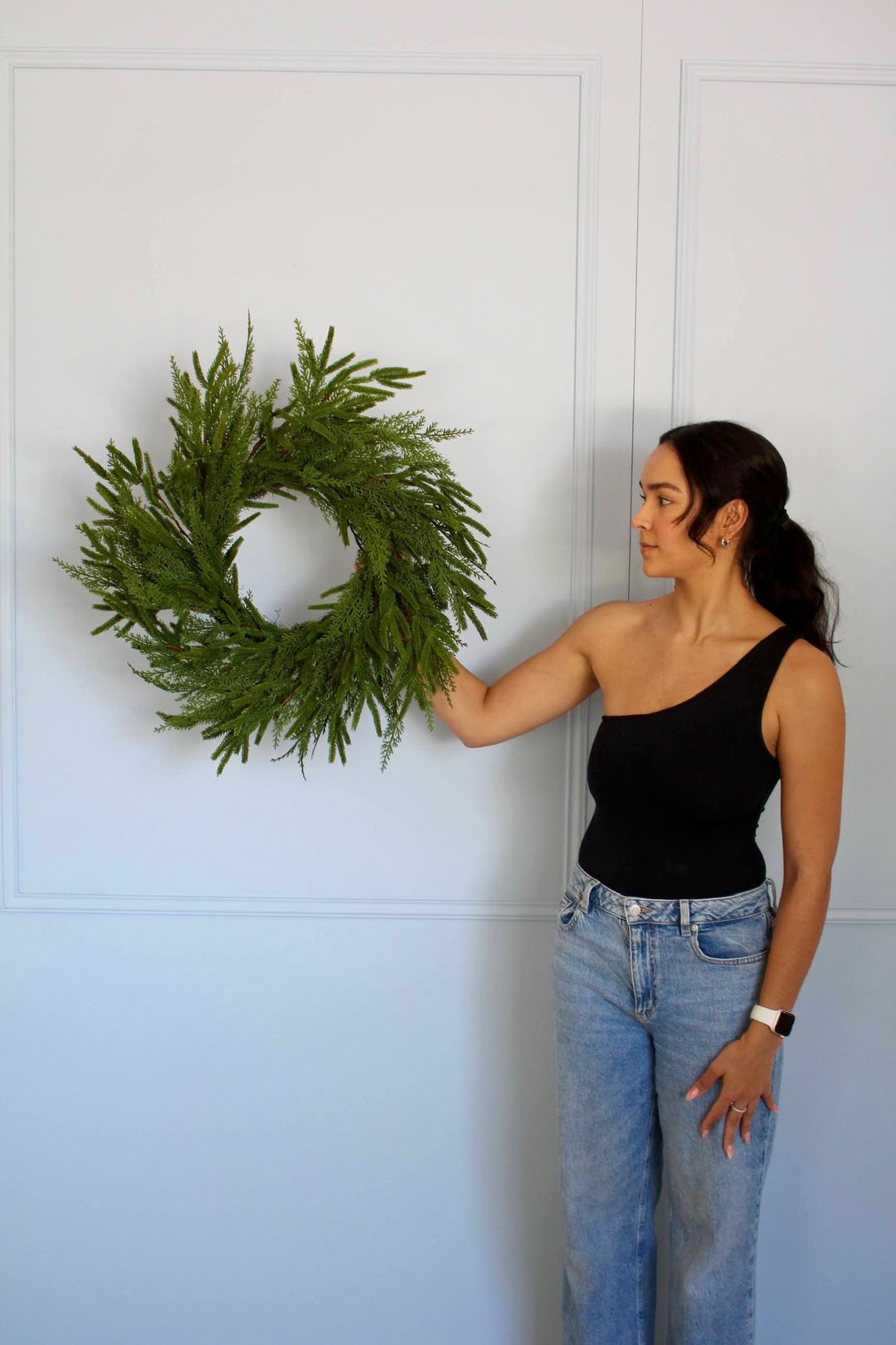 Real-Touch Faux Cypress Mixed Wreath - PRE-ORDER