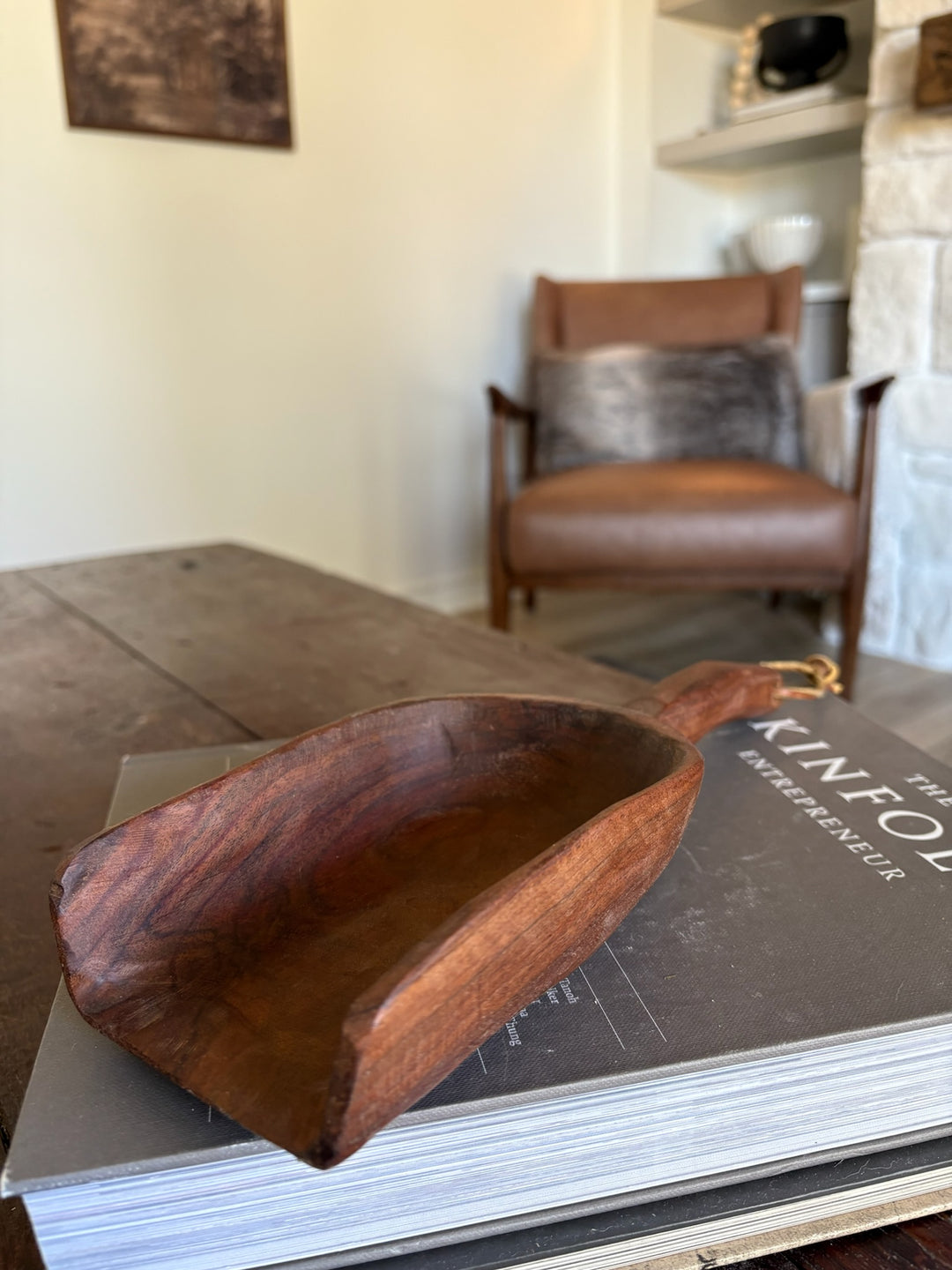 Hand Carved Wooden Decorative Scoop
