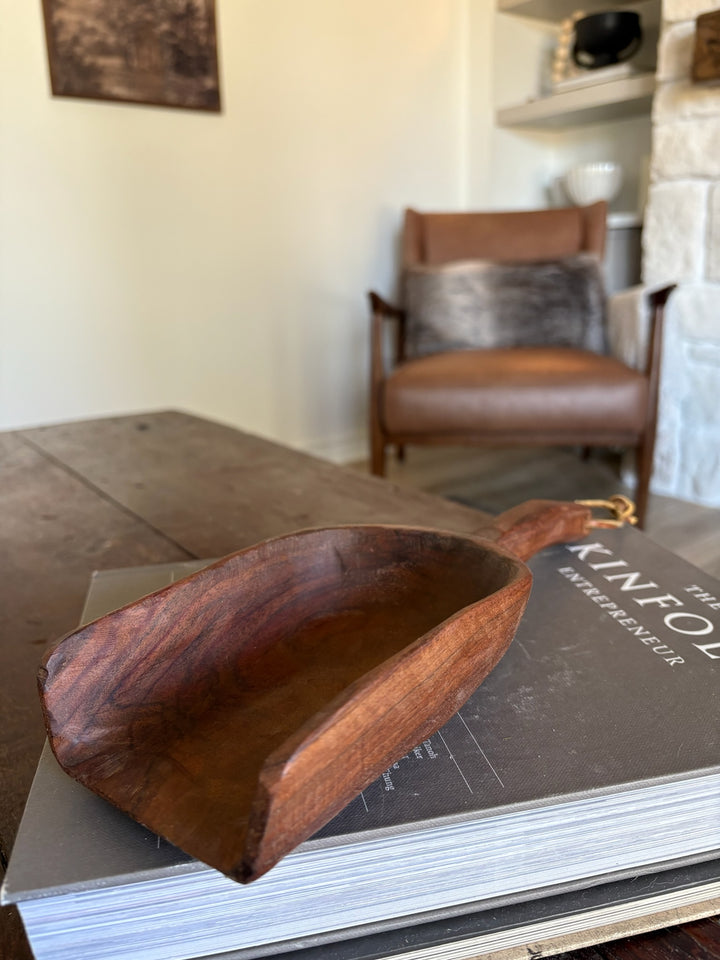 Hand Carved Wooden Decorative Scoop