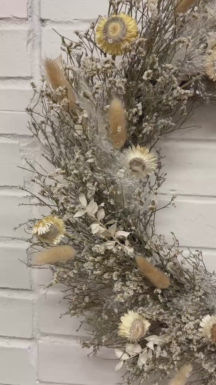 Dried Spring Wreath - Yellow