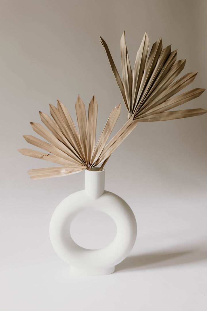 Natural sun palms in modern circle vase from By Two Fields